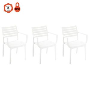 Kit 3 Cadeiras Macela Branco Empilhavel Para Cozinha Sala De Jantar 