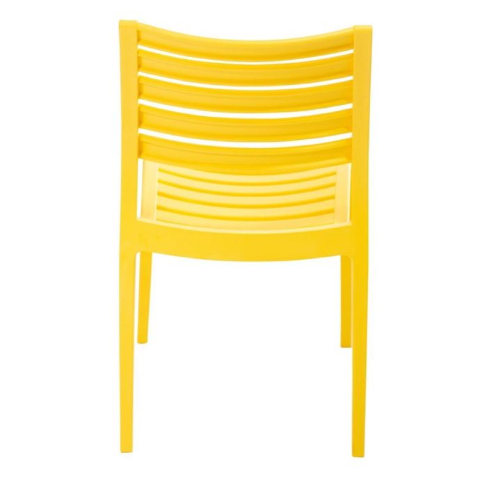 Kit 4 Cadeiras Macela Amarelo Sem Braço Empilhavel Para Cozinha Sala De Jantar 