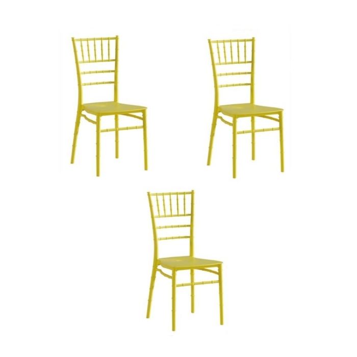 Kit 3 Cadeiras Tiffany Amarelo
