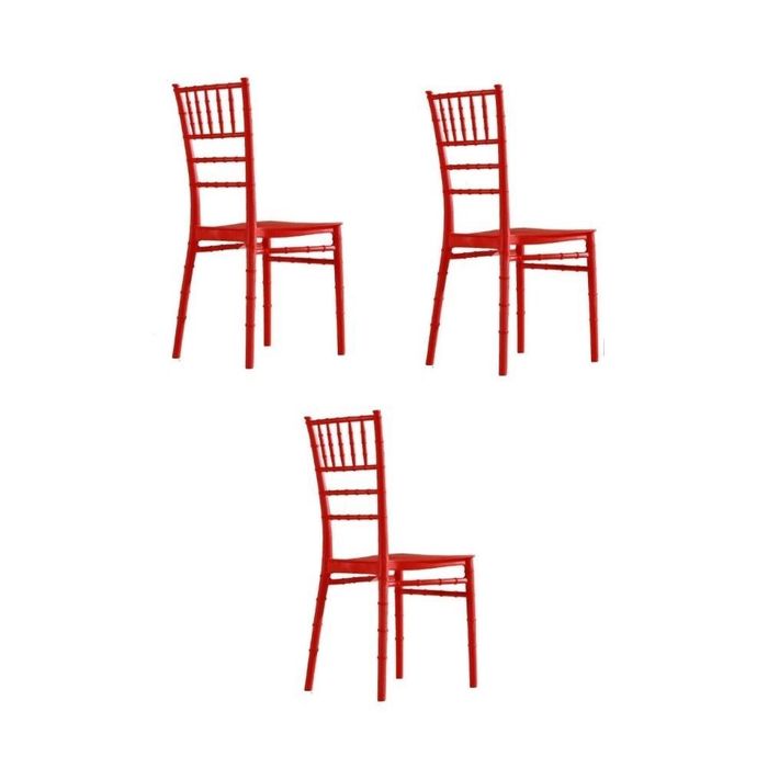 Kit 3 Cadeiras Tiffany Vermelho