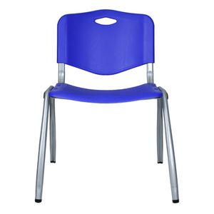 Kit 2 Cadeira Universitária Unim Azul Empilhavel Escola