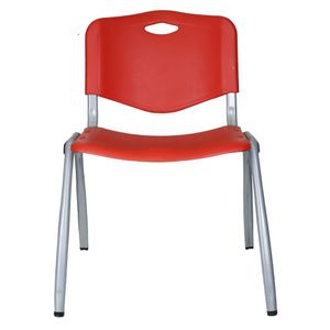 Kit 3 Cadeiras Universitária Unim Vermelho Empilhavel Escola