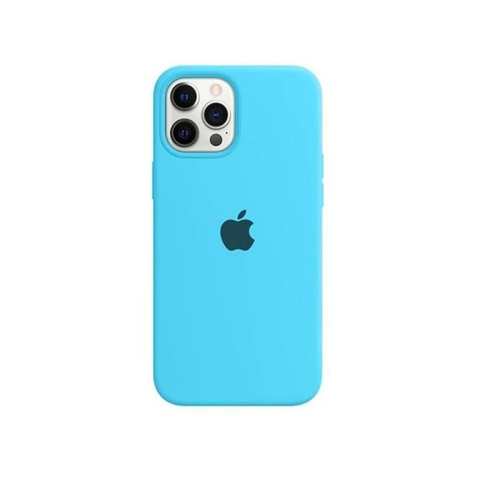Capa Iphone 12 Pro Aveludada Silicone Azul Bebe
