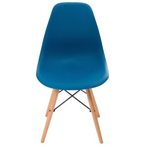Cadeira Eames Madeira Sem Braço Azul