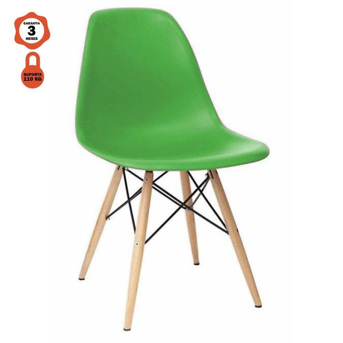 Cadeira Eames Madeira Sem Braço Verde