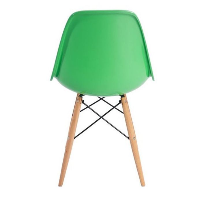Kit 3 Cadeiras Eames Madeira Sem Braço Verde