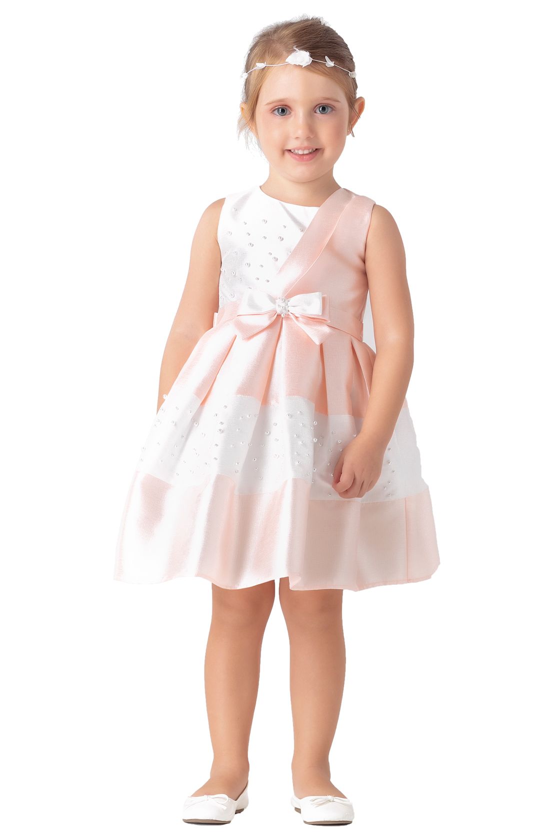 vestido infantil salmão