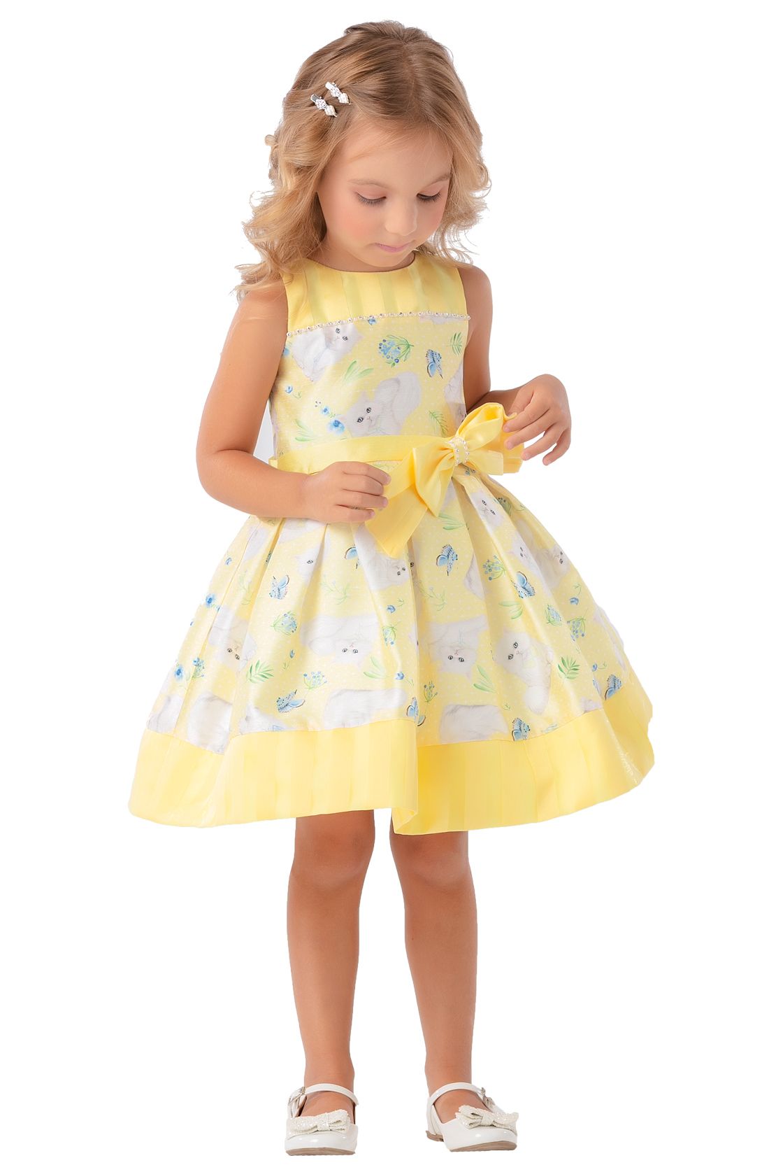 vestido infantil amarelo