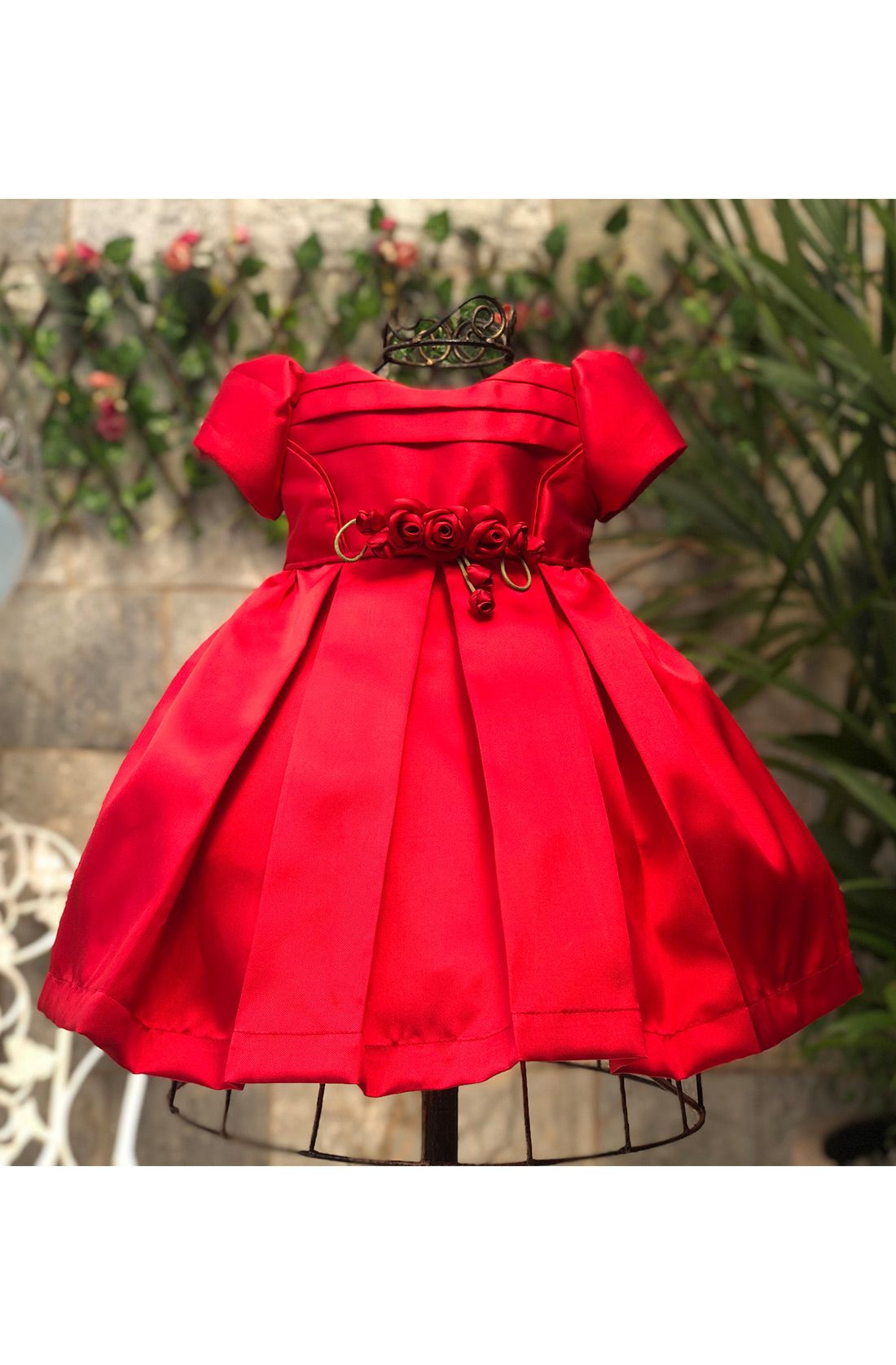 vestido de festa infantil luxo vermelho e preto