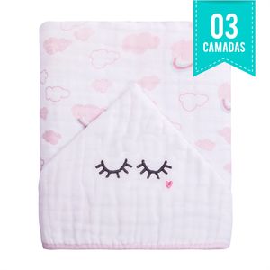 Toalhão De Banho Soft Premium Papi Baby C/ Capuz Bordado 1,05m X 85cm Contem 01 Un