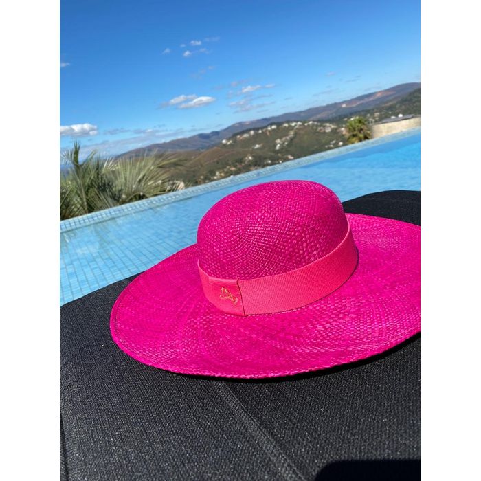 Chapéu de Palha Mykonos - Rosa