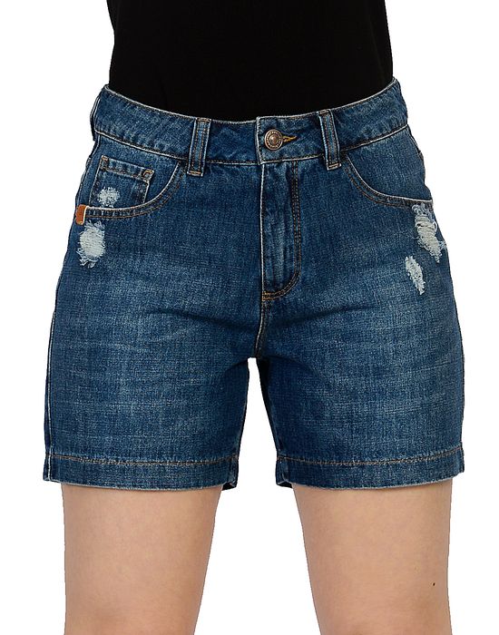 Shorts Jeans C/ Efeito Lavagem
