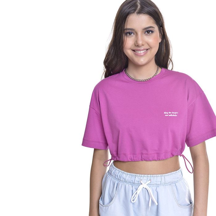 Camiseta Oversized Juvenil Feminino Amofany Burgers And Milkshakes