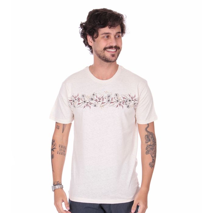 Camiseta Especial Calfin Naturalinho Faixa Floral