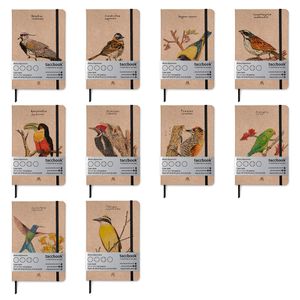Kit: 10 Cadernetas Pássaros Taccbook® Kraft 14x21