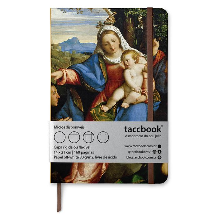 Caderno taccbook® A Virgem e o Menino com os Santos e um Doador de Carlos Henrique 14x21 Cm