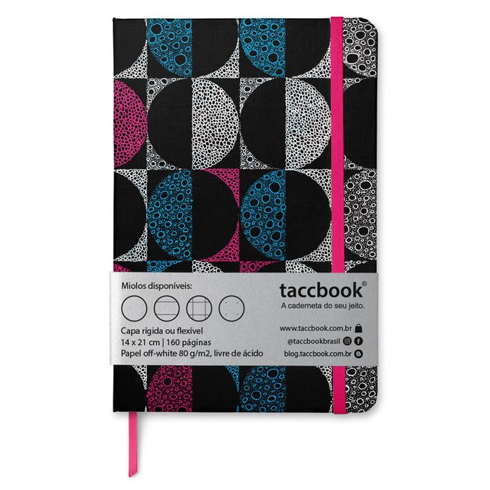 Caderno taccbook® Optical Rosa de Bernardo Cecílio 14x21 Cm