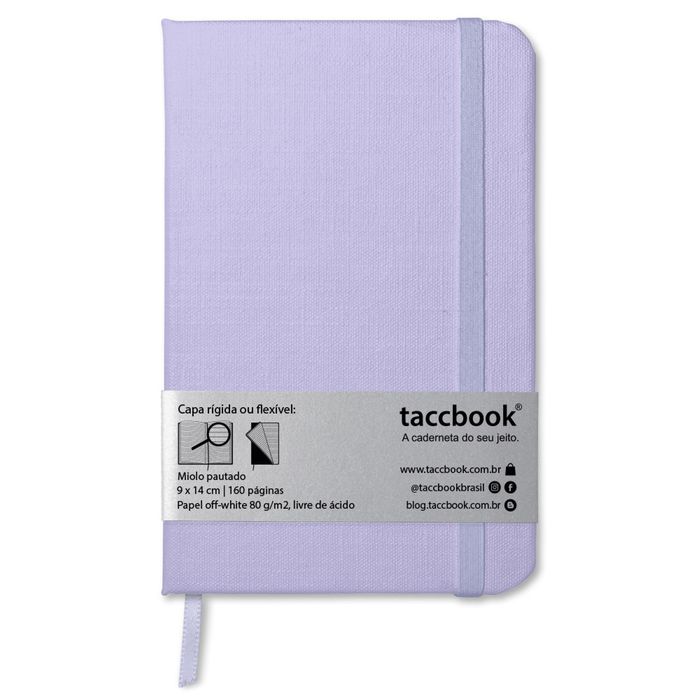 Caderneta Pautada taccbook® cor Roxo (pastel) 9x14 cm