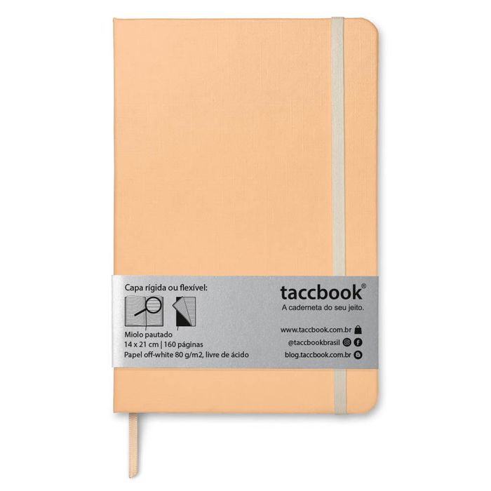 Caderno Pautado taccbook® cor Laranja (pastel) 14x21 cm