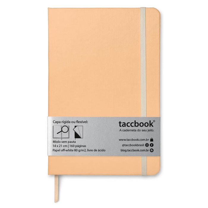 Caderno Sem pauta taccbook® cor Laranja (pastel) 14x21 cm