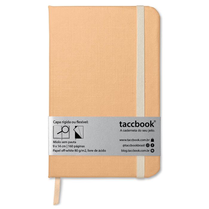 Caderneta Sem pauta taccbook® cor Laranja (pastel) 9x14 cm