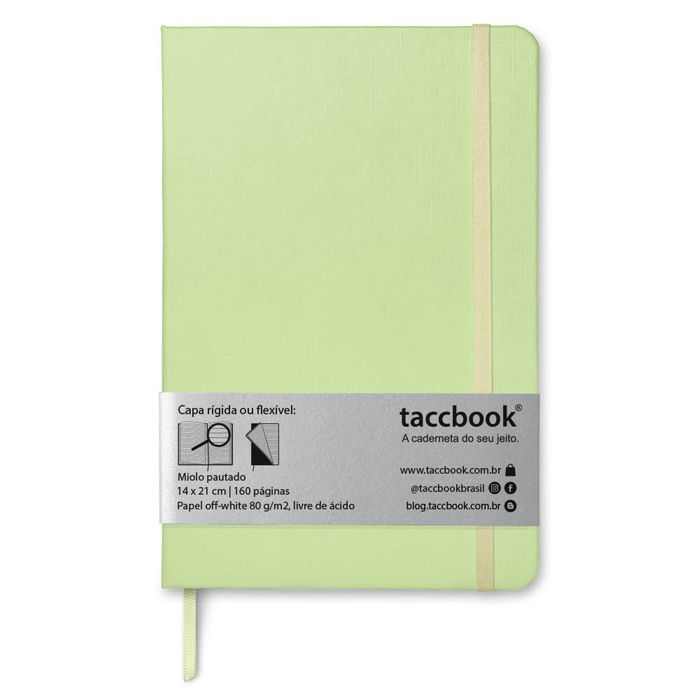 Caderno Pautado taccbook® cor Verde (pastel) 14x21 cm
