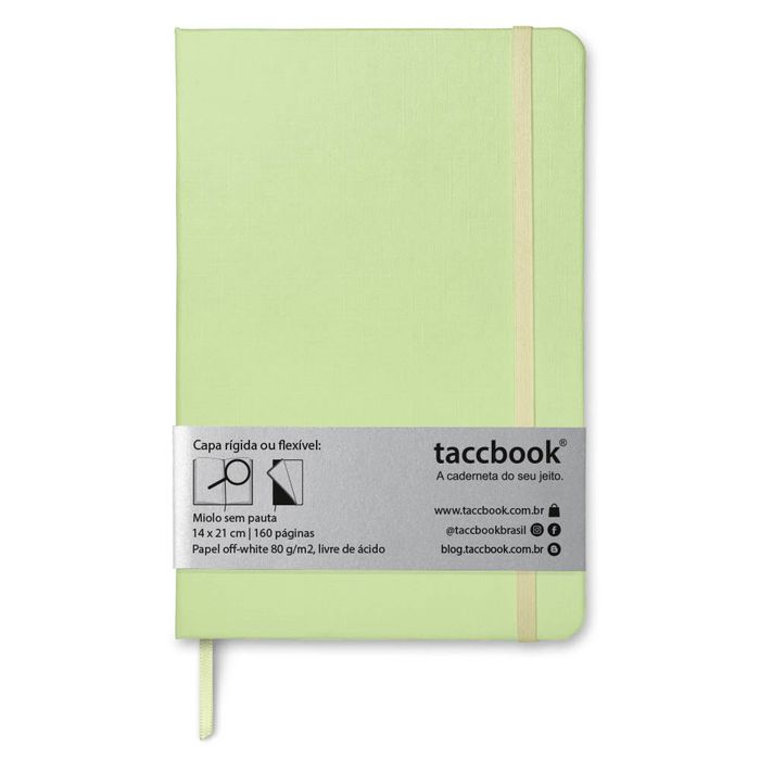 Caderno Sem pauta taccbook® cor Verde (pastel) 14x21 cm