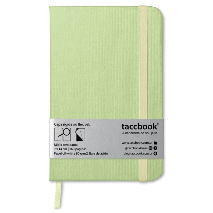 Caderneta Sem pauta taccbook® cor Verde (pastel) 9x14 cm