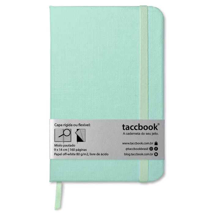 Caderneta Pautada taccbook® cor Água marinha (pastel) 9x14 cm