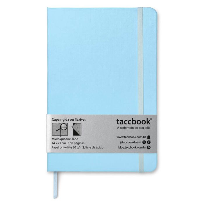 Caderno Quadriculado taccbook® cor Azul (pastel) 14x21 cm