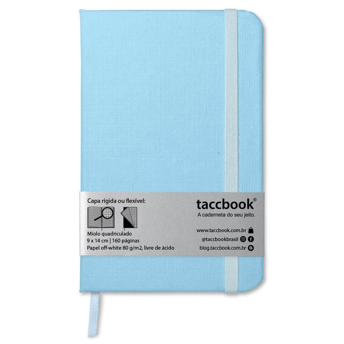Caderneta Quadriculada taccbook® cor Azul (pastel) 9x14 cm