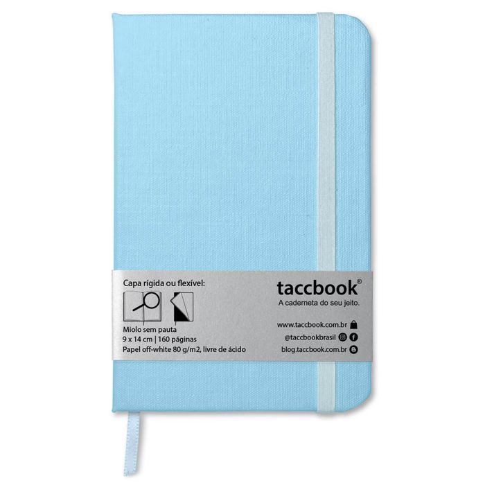 Caderneta Sem pauta taccbook® cor Azul (pastel) 9x14 cm