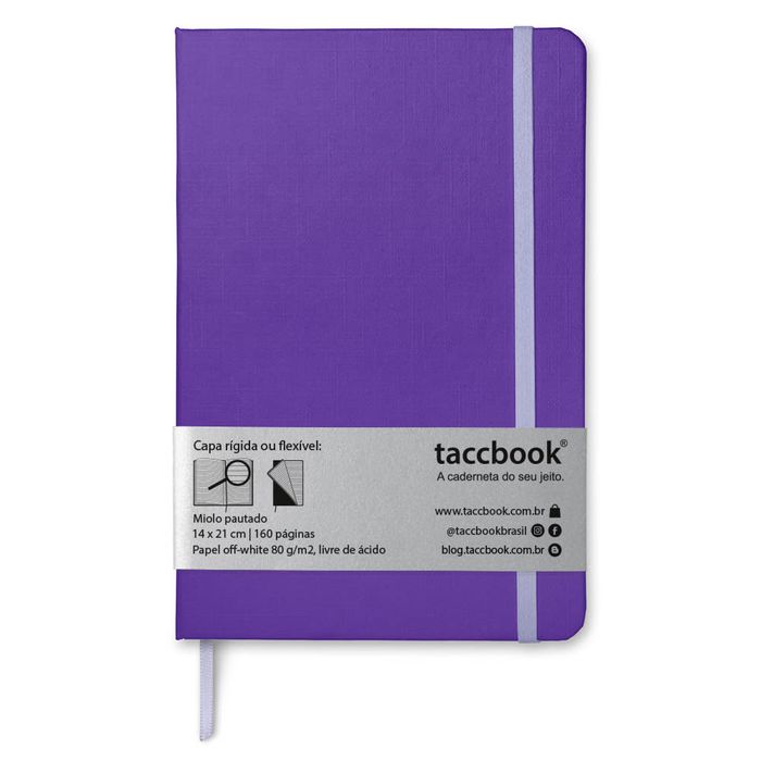 Caderno Pautado taccbook® cor Ametista 14x21 cm