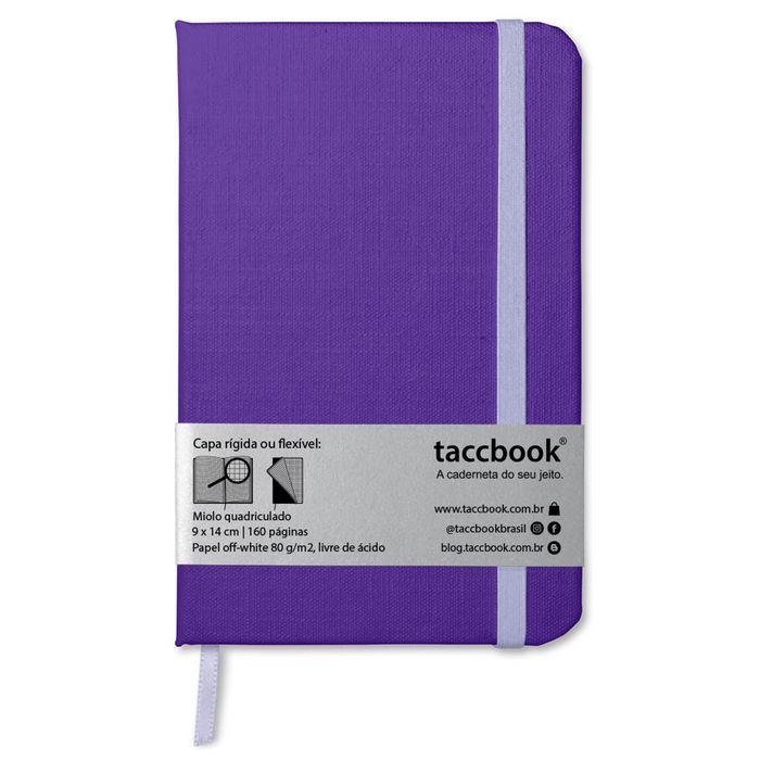 Caderneta Quadriculada taccbook® cor Ametista 9x14 cm