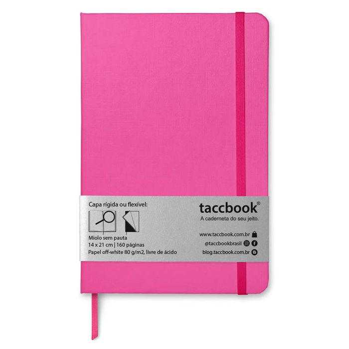 Caderno Sem pauta taccbook® cor Rosa 14x21 cm