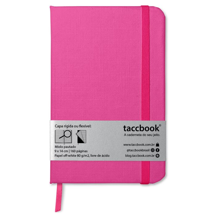 Caderneta Pautada taccbook® cor Rosa 9x14 cm