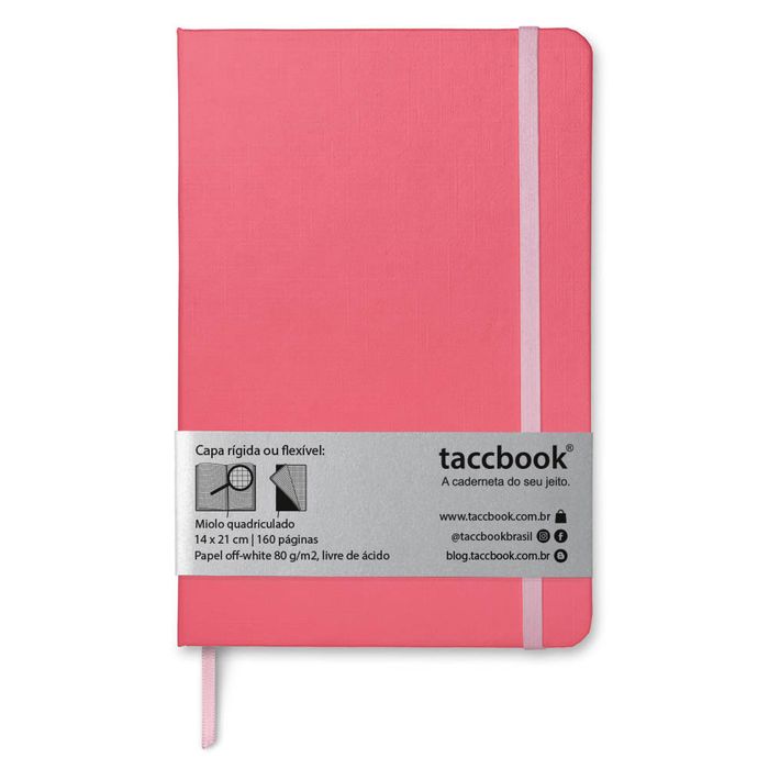 Caderno Quadriculado taccbook® cor Salmão 14x21 cm