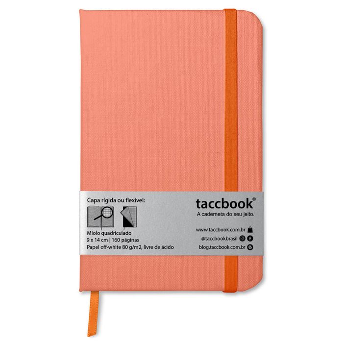 Caderneta Quadriculada taccbook® cor Coral 9x14 cm