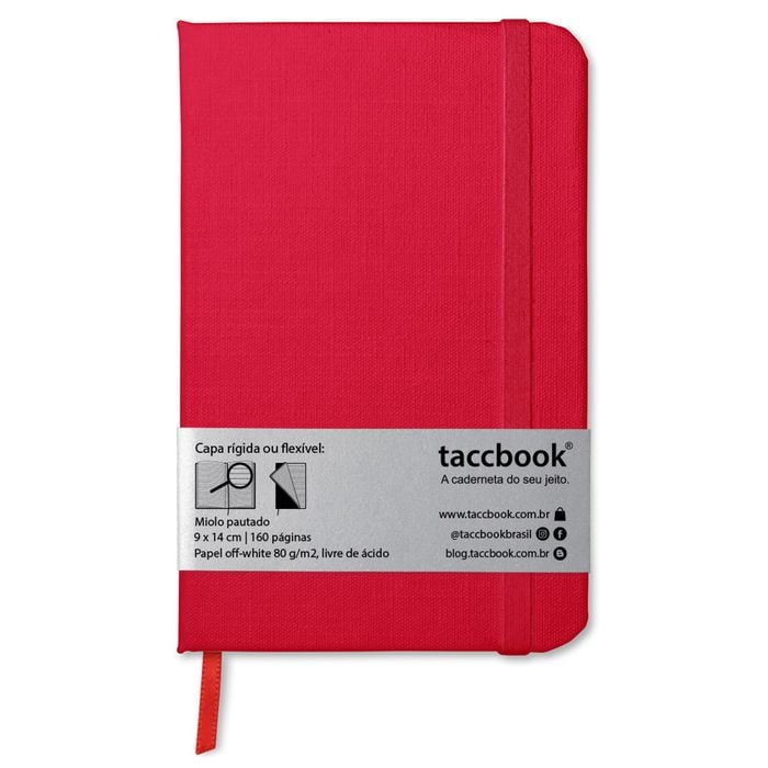 Caderneta Pautada taccbook® cor Vermelha 9x14 cm