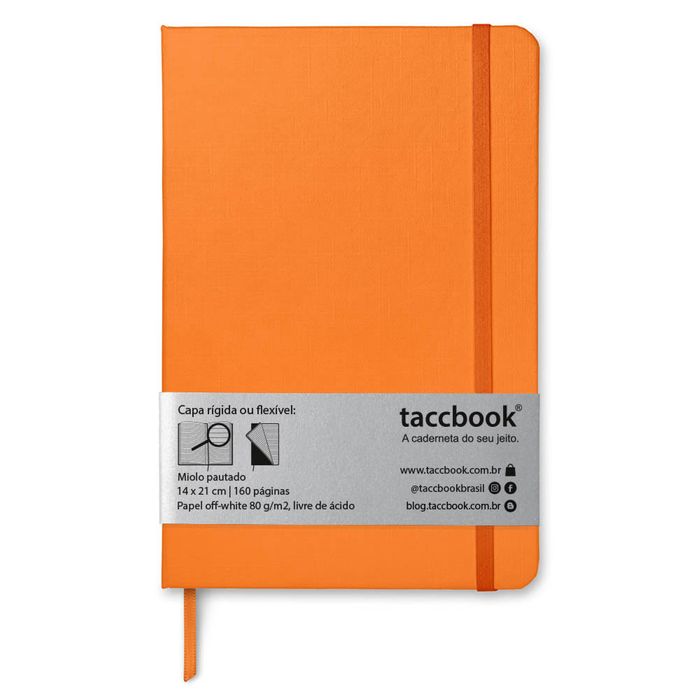 Caderno Pautado taccbook® cor Laranja 14x21 cm