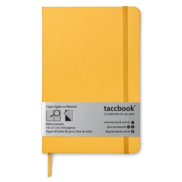 Caderno Pautado taccbook® cor Amarelo Ouro 14x21 cm