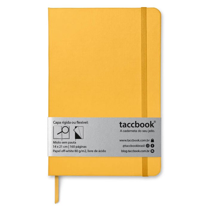 Caderneta Sem pauta taccbook® cor Amarelo Ouro 9x14 cm