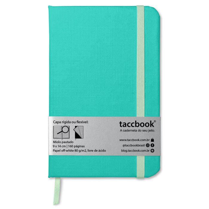 Caderno Pautado taccbook® cor Verde Água 14x21 cm
