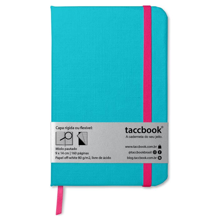 Caderneta Pautada taccbook® cor Azul Turquesa 9x14 cm