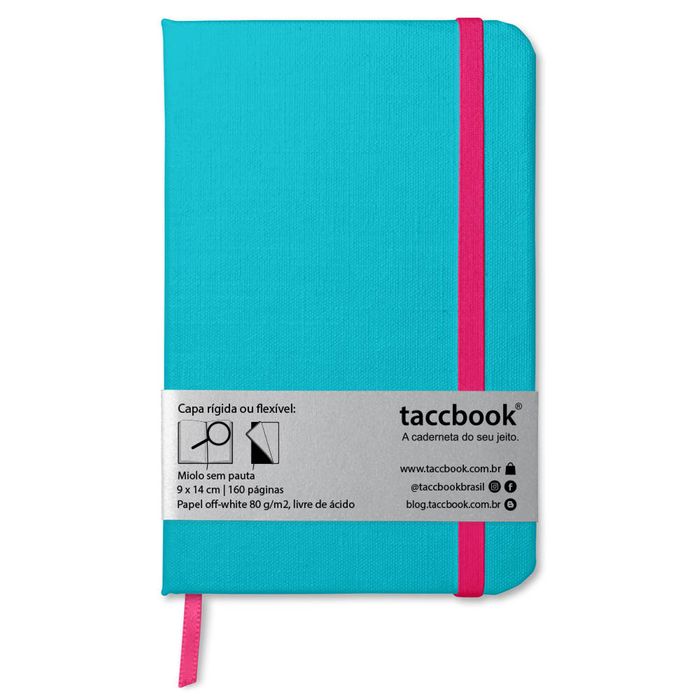 Caderneta Sem pauta taccbook® cor Azul Turquesa 9x14 cm