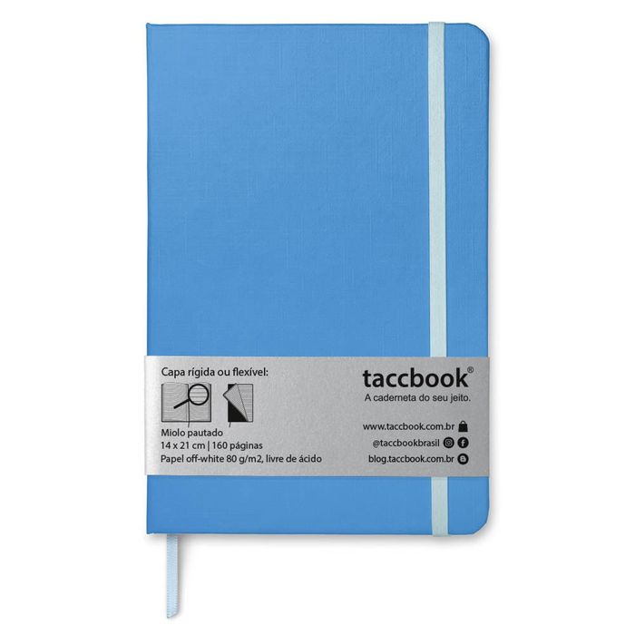 Caderno Pautado taccbook® cor Azul Centáurea 14x21 cm
