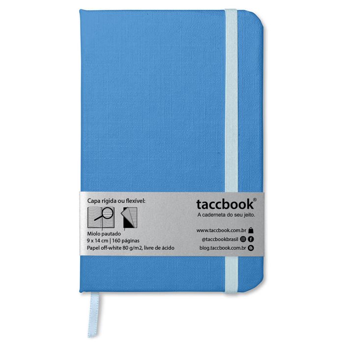 Caderneta Pautada taccbook® cor Azul Centáurea 9x14 cm