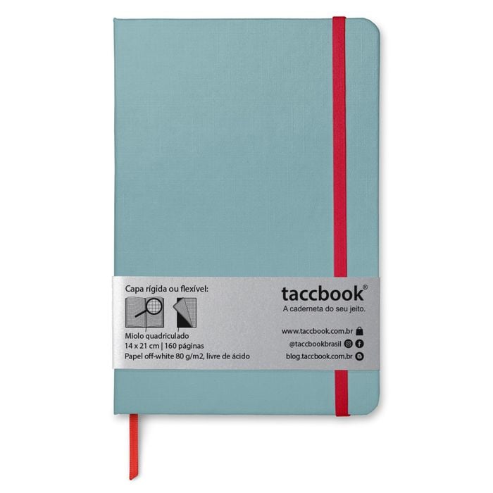 Caderno Quadriculado taccbook® cor Verde Persa 14x21 cm