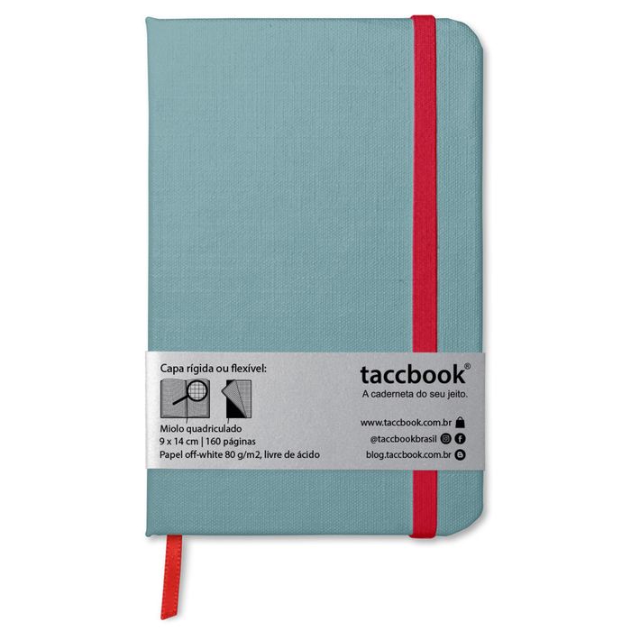 Caderneta Quadriculada taccbook® cor Verde Persa 9x14 cm