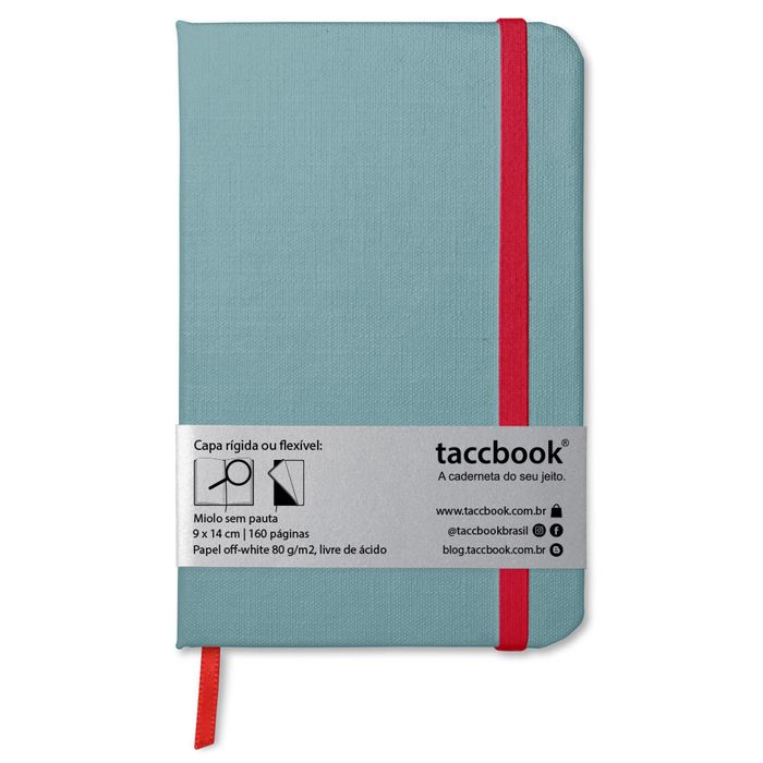 Caderneta Sem pauta taccbook® cor Verde Persa 9x14 cm